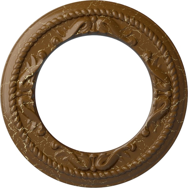 Ekena Millwork Roped Medway Medallion (Canopies up to 7 1/2"), 12 1/4"OD x 7 1/2"ID x 7/8"P, Smokey Topaz Crackle CM12MESTC - main
